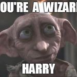 dobby | YOU'RE  A  WIZARD; HARRY | image tagged in dobby | made w/ Imgflip meme maker