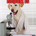 Microscope Dog | The Lab Report is; Good! | image tagged in microscope dog | made w/ Imgflip meme maker