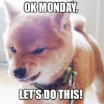 monday face | OK MONDAY, LET'S DO THIS! | image tagged in monday face | made w/ Imgflip meme maker