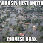Houston flooded | OBVIOUSLY JUST ANOTHER; CHINESE HOAX | image tagged in houston flooded | made w/ Imgflip meme maker
