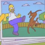 Homer kicks dog