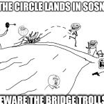 Bridge Trolls PUBG | WHEN THE CIRCLE LANDS IN SOSNOVKA... BEWARE THE BRIDGE TROLLS | image tagged in bridge trolls pubg,markiplier,lordminion777,pwned,jacksepticeye,pubg | made w/ Imgflip meme maker