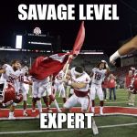 Planting your school's flag on your opponent's field after dominating them... | SAVAGE LEVEL; EXPERT | image tagged in baker mayfield flag plant,baker mayfield,oklahoma,sooners,ohio state buckeyes,savage | made w/ Imgflip meme maker