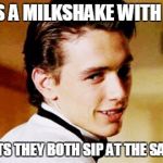 Fan of the 50s much, Sammy? | SHARES A MILKSHAKE WITH CRUSH; SUGGESTS THEY BOTH SIP AT THE SAME TIME | image tagged in smooth move sam,smooth move sammy | made w/ Imgflip meme maker
