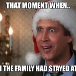 Christmas Vacation | THAT MOMENT WHEN.. YOU WISH THE FAMILY HAD STAYED AT A HOTEL! | image tagged in christmas vacation | made w/ Imgflip meme maker