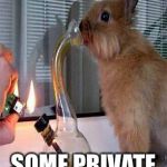 Smoke it | EVEN BUGS NEEDS; SOME PRIVATE TIME | image tagged in stoner bunny,bugs bunny,weed,bong,cannabis | made w/ Imgflip meme maker