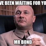 Blofeld | I'VE BEEN WAITING FOR YOU; MR BOND | image tagged in blofeld | made w/ Imgflip meme maker