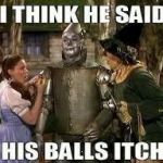 Oh my. | image tagged in scarecrow wizard balls,itchy testes,dorothy toto,oz,funny,memes | made w/ Imgflip meme maker
