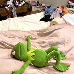 Kermit exhausted