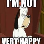 Droopy Dog | I'M NOT; VERY HAPPY | image tagged in droopy dog | made w/ Imgflip meme maker