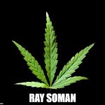 Cannabis/Marijuana leaf | RAY SOMAN | image tagged in cannabis/marijuana leaf | made w/ Imgflip meme maker
