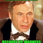 Thanks SJWs...Thanks a bunch! | "BLAZING SADDLES WOULD NEVER BE MADE TODAY; BECAUSE PC MADNESS IS KILLING COMEDY" | image tagged in mel brooks,pc,sjw,triggered,one move and comedy gets it,blazing saddles | made w/ Imgflip meme maker