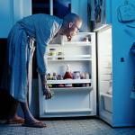 Man on fridge
