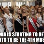 Donald Trump Pervert | MELANIA IS STARTING TO GET OLD, WHO WANTS TO BE THE 4TH MRS. TRUMP? | image tagged in donald trump pervert | made w/ Imgflip meme maker