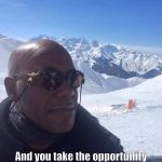 Ainsley Harriott Ski | When you see bae in church as a new convert; And you take the opportunity to be the most chill and spicy of all the Young MEN | image tagged in ainsley harriott ski,mormons,memes | made w/ Imgflip meme maker