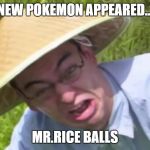 Filthy Frank | NEW POKEMON APPEARED... MR.RICE BALLS | image tagged in filthy frank | made w/ Imgflip meme maker