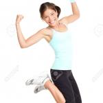 Excited lady fitness