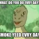 YEEEE | WHAT DO YOU DO EVRY DAY? SMOKE YEED EVRY DAY! | image tagged in yeeee | made w/ Imgflip meme maker