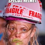 Hillary Supporter | MY MOMMY GOT ME THIS SPECIAL HELMET; SO WHEN I GET TRIGGERED BY FREE SPEECH I DON'T HIT MY HEAD DURING EPIC TANTRUM | image tagged in hillary supporter | made w/ Imgflip meme maker