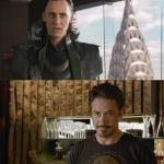 Loki and tony stark meme