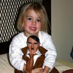 little girl with hitler doll
