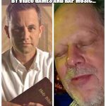 Kirk Cameron goes full idiot | THE IDIOT ON THE LEFT THINKS THE IDIOT ON THE RIGHT WAS INFLUENCED BY VIDEO GAMES AND RAP MUSIC... LET THAT SINK IN | image tagged in kirk and stephen paddock,kirk cameron,stephen paddock,vegas,massacre,video games | made w/ Imgflip meme maker