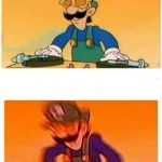 Dj Luigi | BEFORE THE BASS DROP; AFTER THE BASS DROP | image tagged in dj luigi | made w/ Imgflip meme maker