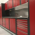 red and black Iconic cabinets