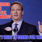 Le Goof of de NFL | FINE. SO AMERICA HATES US NOW. SAY, YOU KNOW WHAT? WE DON'T HAVE TO STAND FOR THIS. | image tagged in le goof of de nfl | made w/ Imgflip meme maker