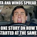 Don't ask us sheeple | THE SANTA ANA WINDS SPREAD THE FIRE; NOT ONE STORY ON HOW THEY ALL STARTED AT THE SAME TIME | image tagged in steve carrell sheep,california,stupid,victim,insane | made w/ Imgflip meme maker