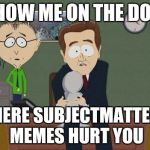 If you downvote a user's memes based on their username and not the content, you are a troll. | SHOW ME ON THE DOLL; WHERE SUBJECTMATTERS' MEMES HURT YOU | image tagged in show me on the doll,subjectmatters,trolls,downvoters | made w/ Imgflip meme maker