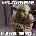 Yoda Molinism | A NICE ASS YOU WANT? THEN SQUAT YOU MUST.... | image tagged in yoda molinism | made w/ Imgflip meme maker