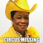 Frederica Wilson | AMBER ALERT; CIRCUS MISSING ONE CLOWN! | image tagged in frederica wilson | made w/ Imgflip meme maker