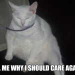 snowball | TELL ME WHY I SHOULD CARE AGAIN? | image tagged in snowball | made w/ Imgflip meme maker