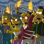 Simpsons angry mob