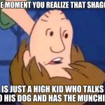 Inverted Shaggy | THE MOMENT YOU REALIZE THAT SHAGGY; IS JUST A HIGH KID WHO TALKS TO HIS DOG AND HAS THE MUNCHIES | image tagged in inverted shaggy | made w/ Imgflip meme maker