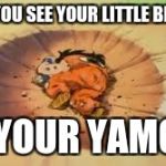 That Comment DBZ | WHEN YOU SEE YOUR LITTLE BROTHER; HA YOUR YAMCHA | image tagged in that comment dbz | made w/ Imgflip meme maker