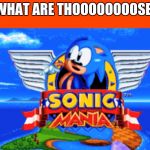 Sonic Mania | WHAT ARE THOOOOOOOOSE! | image tagged in sonic mania | made w/ Imgflip meme maker