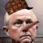 Jeff Sessions Pinocchio | I DON'T; DO WEED | image tagged in jeff sessions pinocchio,scumbag | made w/ Imgflip meme maker