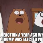 We Blown Bears | MY REACTION A YEAR AGO WHEN DONALD TRUMP WAS ELECTED PRESIDENT | image tagged in we blown bears,donald trump | made w/ Imgflip meme maker