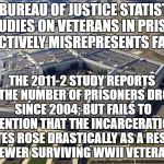 pentagon | THE BUREAU OF JUSTICE STATISTICS STUDIES ON VETERANS IN PRISON SELECTIVELY MISREPRESENTS FACTS;; THE 2011-2 STUDY REPORTS THAT THE NUMBER OF PRISONERS DROPPED SINCE 2004; BUT FAILS TO MENTION THAT THE INCARCERATION RATES ROSE DRASTICALLY AS A RESULT OF FEWER SURVIVING WWII VETERANS! | image tagged in pentagon | made w/ Imgflip meme maker