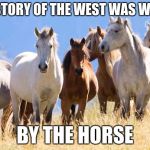 ALL the horses | THE HISTORY OF THE WEST WAS WRITTEN; BY THE HORSE | image tagged in all the horses | made w/ Imgflip meme maker