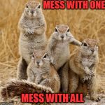 World Animal Day 2015 | MESS WITH ONE; MESS WITH ALL | image tagged in world animal day 2015 | made w/ Imgflip meme maker
