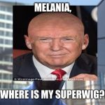 Frozone Where's My Supersuit | MELANIA, WHERE IS MY SUPERWIG?! | image tagged in frozone where's my supersuit | made w/ Imgflip meme maker