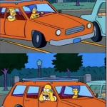 simpsons on car | THERE EVRYWHERE MARGE THE; NERDS | image tagged in simpsons on car | made w/ Imgflip meme maker