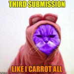 Sullen RayCat | THIRD SUBMISSION; LIKE I CARROT ALL | image tagged in sullen raycat,memes,don't have time to make another hd meme | made w/ Imgflip meme maker