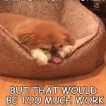 Tinker the Stinker | SOMETIMES I WISH I WAS A PUPPY AGAIN; BUT THAT WOULD BE TOO MUCH WORK | image tagged in tinker the stinker | made w/ Imgflip meme maker