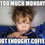 Monday Mornings | TOO MUCH MONDAY; NOT ENOUGHT COFFEE | image tagged in monday mornings | made w/ Imgflip meme maker