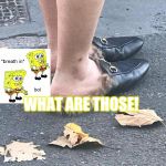 What are those.  | WHAT ARE THOSE! | image tagged in perfect shoes,spongebob boi | made w/ Imgflip meme maker