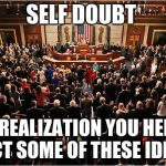 Congress | SELF DOUBT; THE REALIZATION YOU HELPED ELECT SOME OF THESE IDIOTS. | image tagged in congress | made w/ Imgflip meme maker